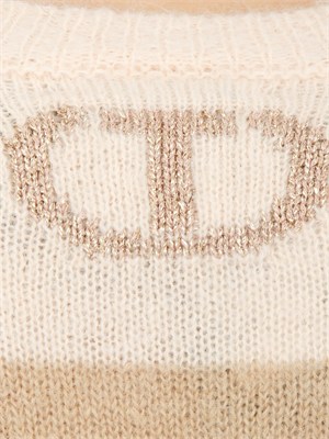 Maglia Twinset in misto alpaca rosa con lurex in DONNA