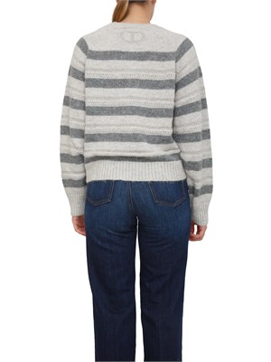 Maglia Twinset in misto alpaca grigia con lurex in DONNA