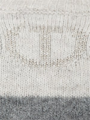 Maglia Twinset in misto alpaca grigia con lurex in DONNA