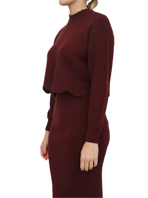 Maglia cropped Twinset in misto viscosa bordeaux in DONNA