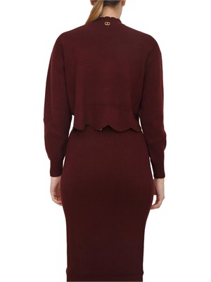Maglia cropped Twinset in misto viscosa bordeaux in DONNA