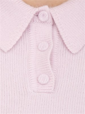 Maglia polo cropped Twinset in misto angora lilla in DONNA