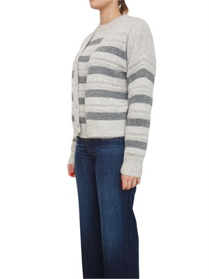 Cardigan Twinset in misto alpaca grigio in DONNA