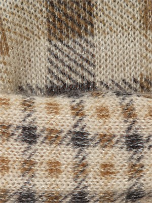 Maglia Twinset in misto lana con fantasia check cammello in DONNA