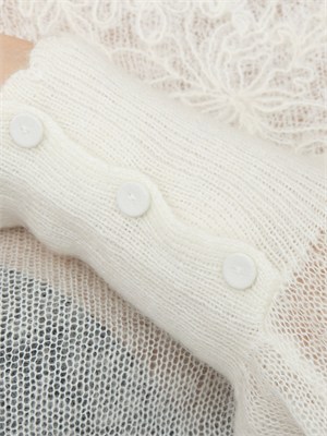 Maglia Twinset in misto mohair bianco panna in DONNA