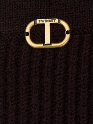 Gonna longuette Twinset misto viscosa marrone in DONNA