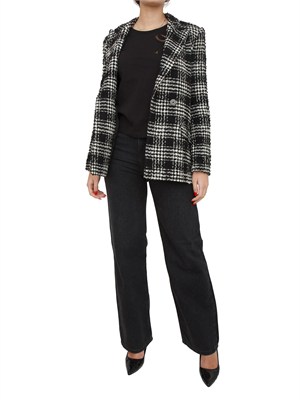 T-shirt nera Twinet in cotone con inserto in organza in DONNA