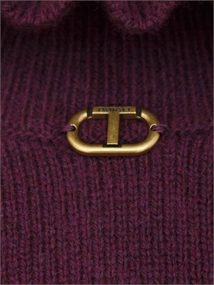 Maglia Twinset in misto lana bordeaux in DONNA