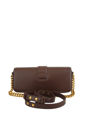 Borsa a tracolla Twinset ‘Amie’ in pelle marrone in DONNA