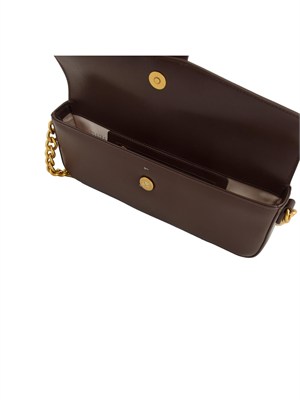 Borsa a tracolla Twinset ‘Amie’ in pelle marrone in DONNA