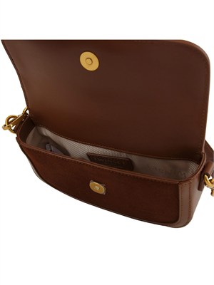 Borsa a tracolla in suede Twinset marrone in DONNA