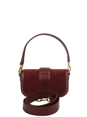 Borsa a tracolla in suede Twinset bordeaux in DONNA