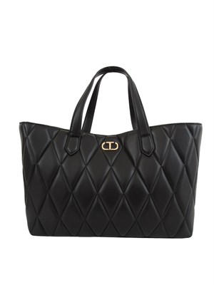 Borsa shopper Twinset trapuntata nero in DONNA