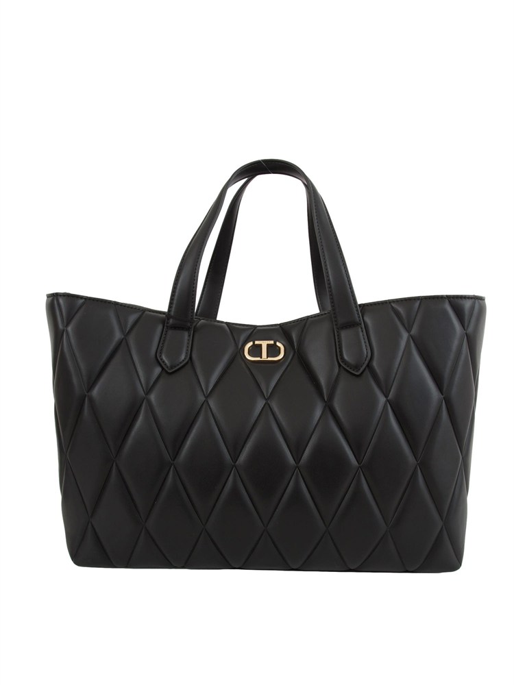 Borsa shopper Twinset trapuntata nero