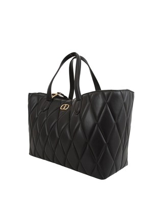 Borsa shopper Twinset trapuntata nero in DONNA