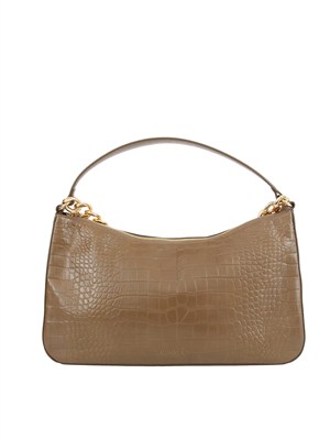 Borsa 'Liliane' Twinset in pelle a stampa coccodrillo tortora in DONNA