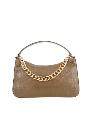 Borsa 'Liliane' Twinset in pelle a stampa coccodrillo tortora in DONNA