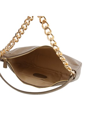 Borsa 'Liliane' Twinset in pelle a stampa coccodrillo tortora in DONNA