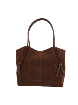Borsa shopper Twinset in suede con nodi marrone in DONNA