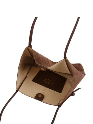 Borsa shopper Twinset in suede con nodi marrone in DONNA