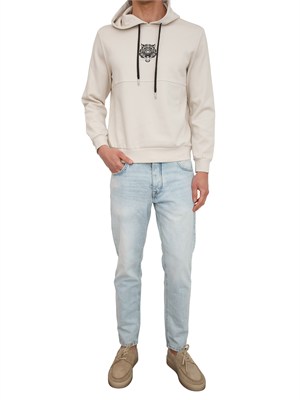 Felpa cappuccio Antony Morato in cotone interlock beige in UOMO