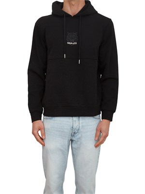 Felpa cappuccio Antony Morato in cotone interlock nera in UOMO