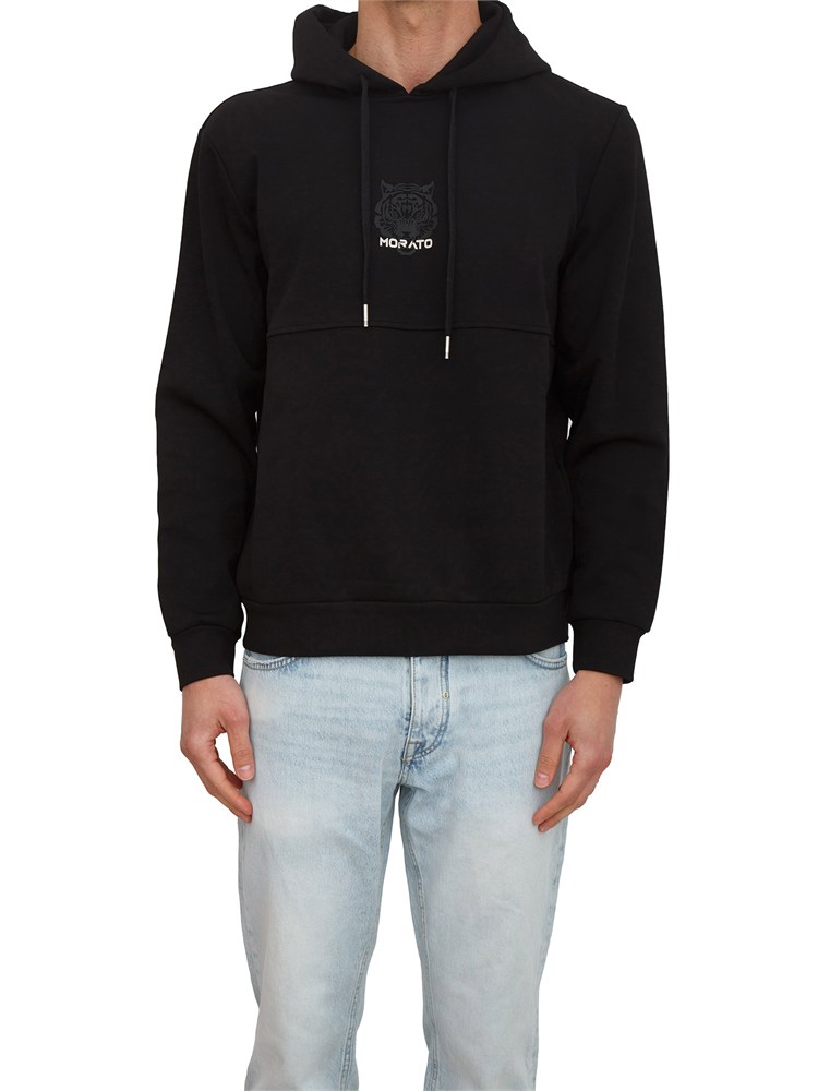 Felpa cappuccio Antony Morato in cotone interlock nera