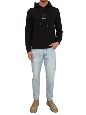 Felpa cappuccio Antony Morato in cotone interlock nera in UOMO