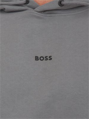 Felpa grigia BOSS uomo in cotone in UOMO