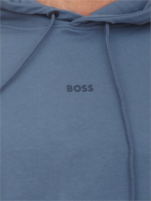 Felpa blu BOSS uomo in cotone in UOMO