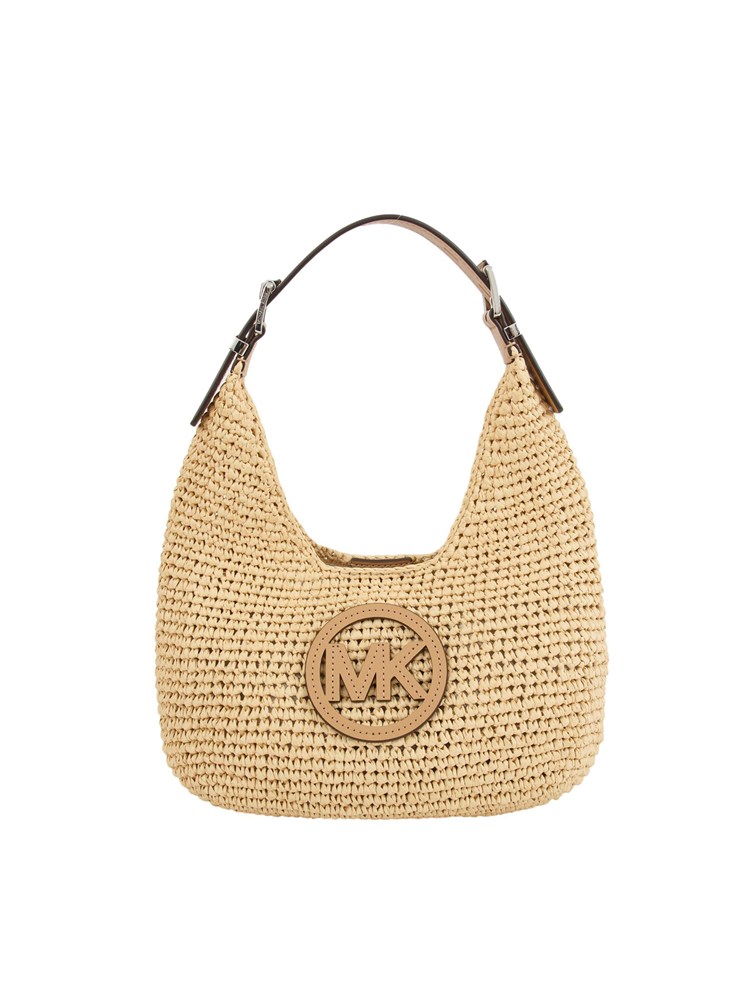 Borsa a spalla Michael Kors Nolita modello intrecciata a mano beige
