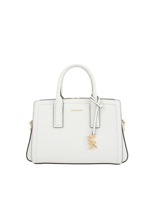 Borsa a mano Michael Kors Laila piccola in pelle martellata bianco in DONNA