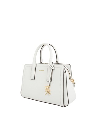 Borsa a mano Michael Kors Laila piccola in pelle martellata bianco in DONNA