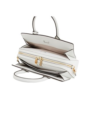 Borsa a mano Michael Kors Laila piccola in pelle martellata bianco in DONNA