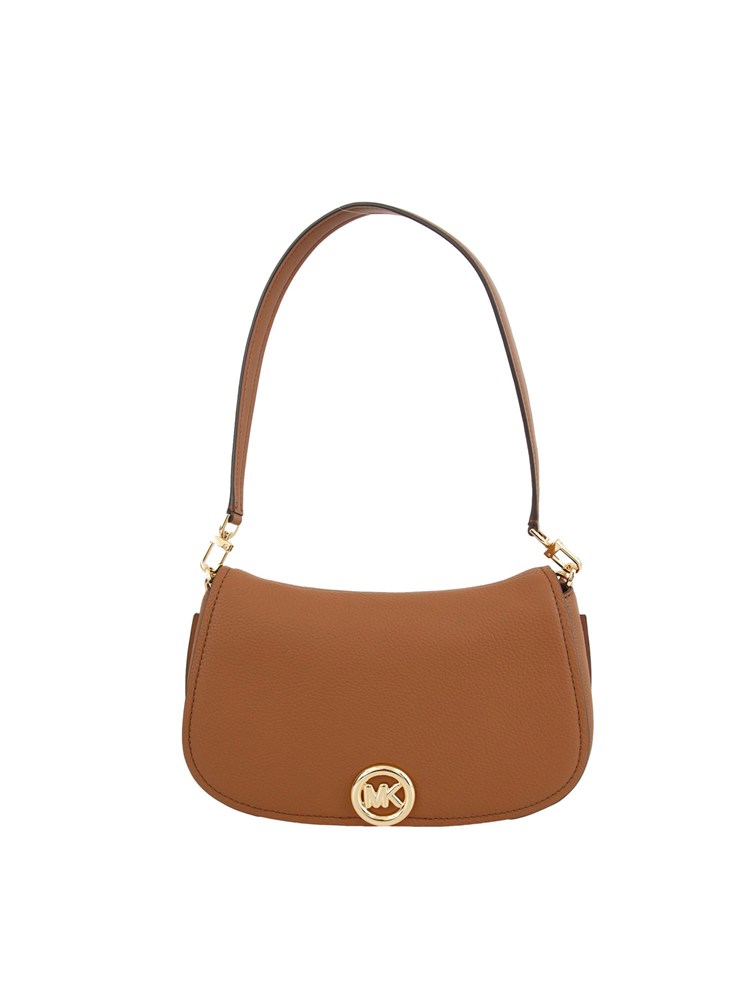 Borsa a spalla  Michael Kors convertibile Nolita media in pelle martellata cuoio