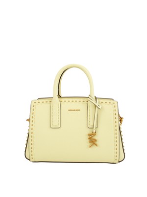 Borsa a mano Michael Kors Laila piccola in pelle con borchie lime in DONNA
