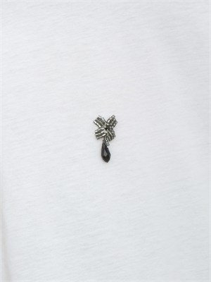 T-shirt Pontile Max Mara in cotone bianco cristalli in DONNA