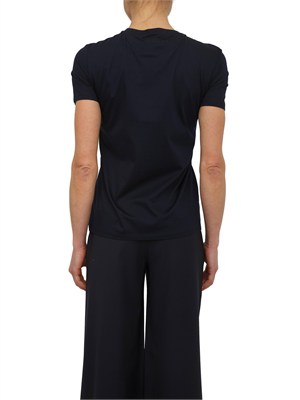 T-shirt Pontile Max Mara in cotone blu con ricami e cristalli in DONNA