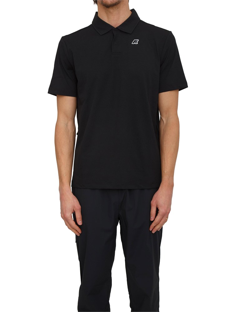 Polo unisex Decouvrir K-WAY in tessuto antipiega nero