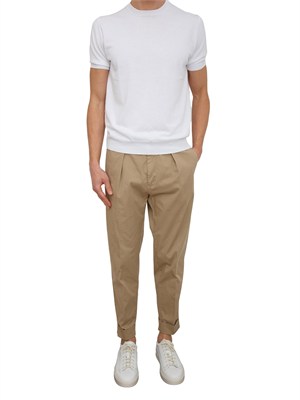 Pantaloni uomo Berwich in cotone elasticizzato beige in UOMO