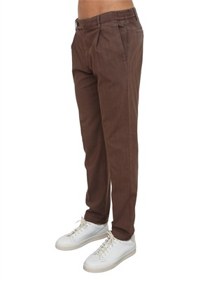 Pantaloni chino uomo Berwich in fresco lana marrone in UOMO