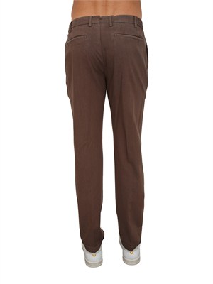 Pantaloni chino uomo Berwich in fresco lana marrone in UOMO