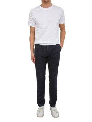 Pantaloni chino uomo Berwich in fresco lana blu in UOMO