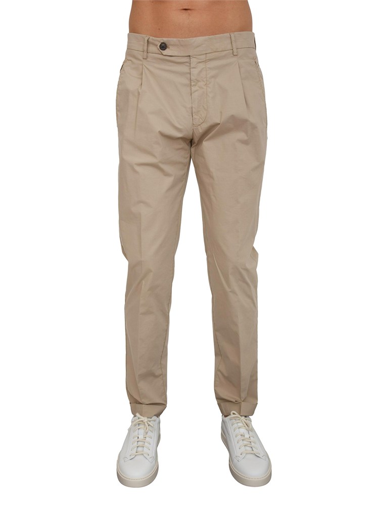 Pantaloni uomo Berwich in cotone e tencel beige