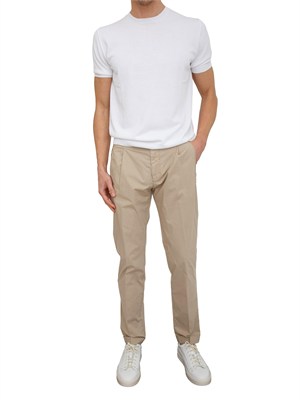 Pantaloni uomo Berwich in cotone e tencel beige in UOMO