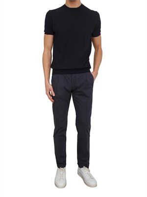 Pantaloni uomo Berwich in cotone e tencel blu in UOMO