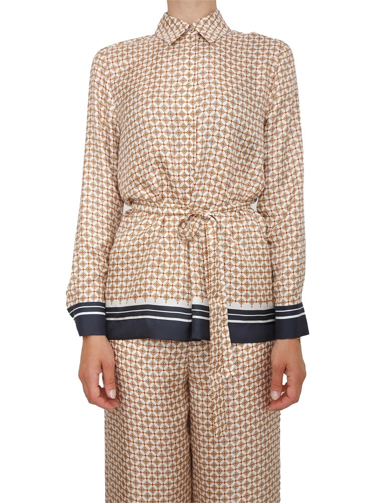 Camicia bianca Max Mara Studio in seta stampata