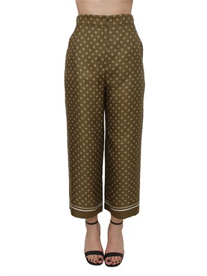 Pantalone Ottelia Max Mara Studio in twill di seta verde stampata in DONNA