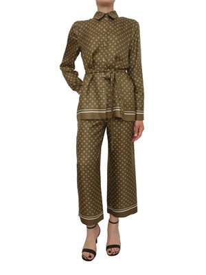 Pantalone Ottelia Max Mara Studio in twill di seta verde stampata in DONNA