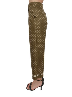 Pantalone Ottelia Max Mara Studio in twill di seta verde stampata in DONNA